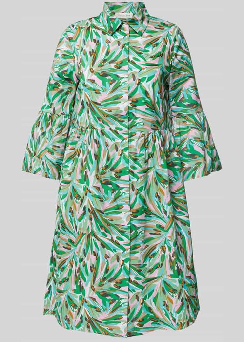 Christian Berg Woman knielange jurk met all-over print groen