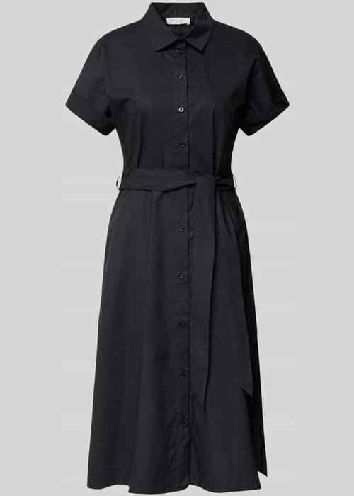 Christian Berg Woman midi-jurk met strikceintuur zwart