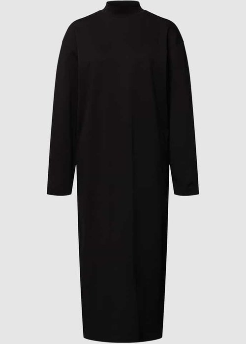 Drykorn Laiana midi-jurk met opstaande kraag zwart