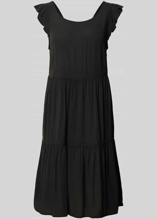 Ichi Marrakech mini-jurk in laagjeslook zwart