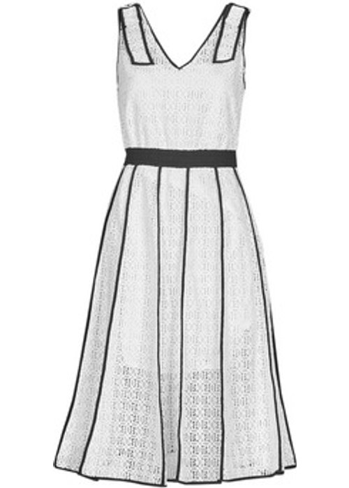 Karl Lagerfeld korte jurk Embroidered Lace wit