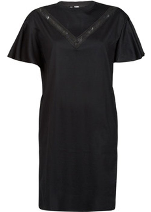 Karl Lagerfeld korte jurk Lace Insert Jersey zwart