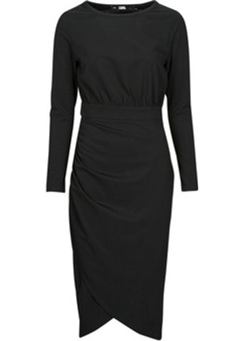 Karl Lagerfeld korte jurk met lange mouwen zwart