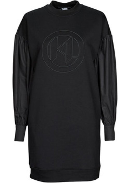 Karl Lagerfeld korte sweatjurk Fabric Mix zwart