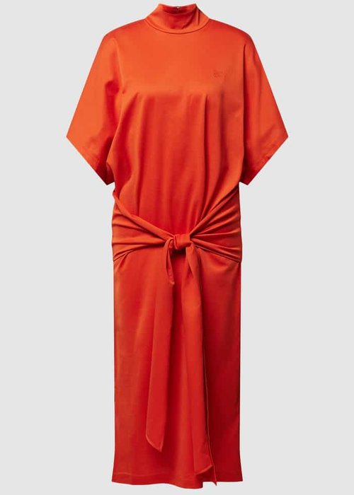 Karl Lagerfeld Wrap midi-jurk met knoopdetail terracotta
