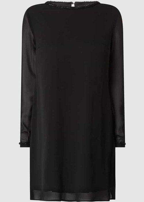 Montego jurk van chiffon met sierkralen zwart