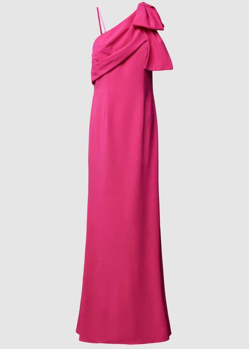 Adrianna Papell avondjurk met one shoulder-band roze