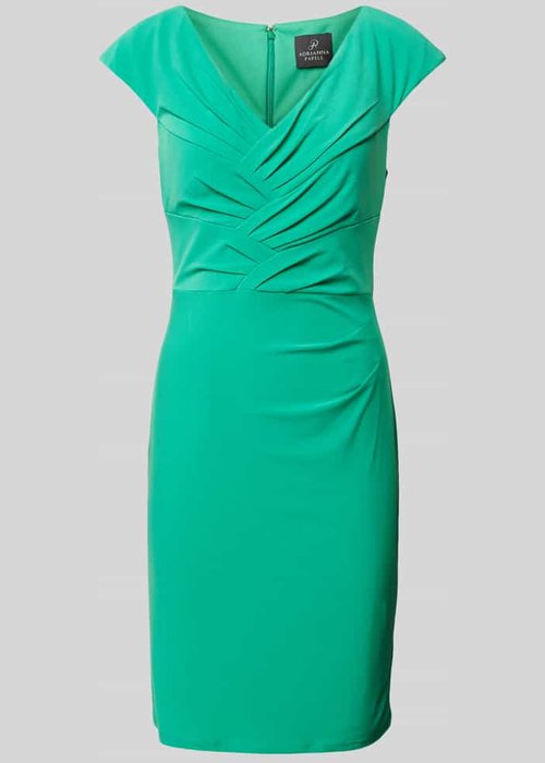 Adrianna Papell knielange cocktailjurk groen