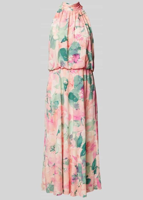 Adrianna Papell knielange cocktailjurk met halter lichtroze