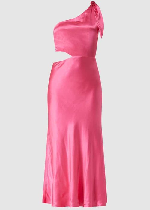Bardot Audry jurk met one shoulder-bandjes felroze