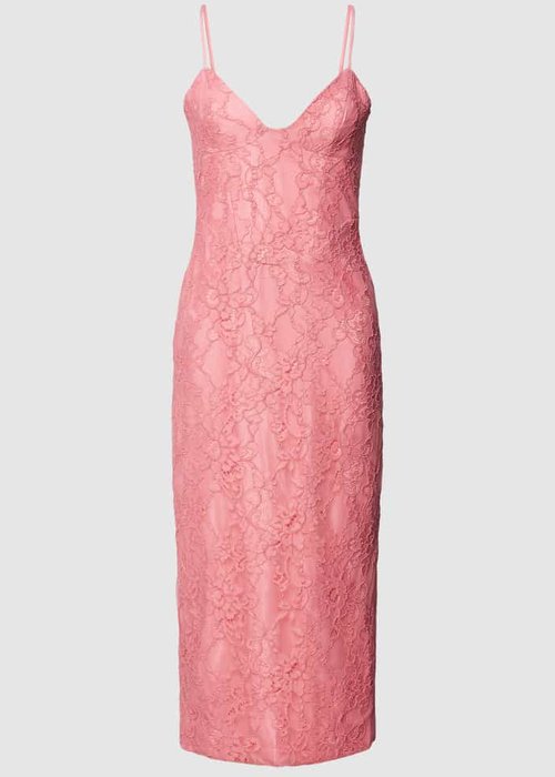 Bardot Hadley knielange cocktailjurk met spaghettibandjes roze