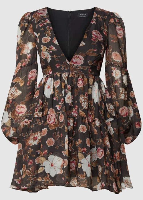 Bardot Reign mini-jurk met bloemenmotief zwart