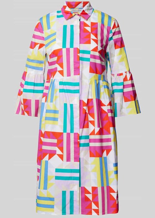 Christian Berg Woman knielange jurk met all-over print turquoise