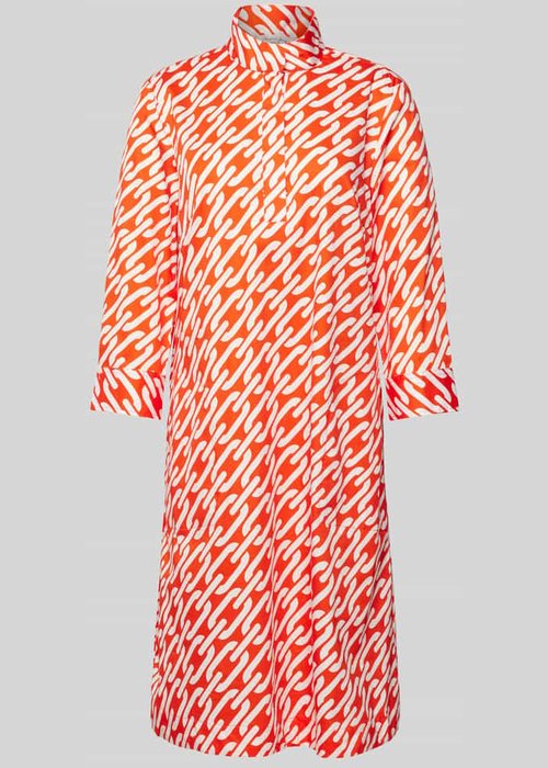 Christian Berg Woman knielange jurk rood / wit