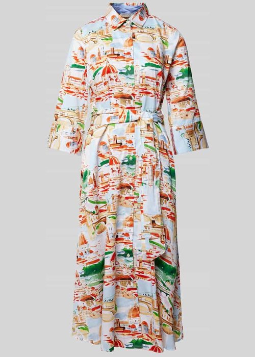 Christian Berg Woman midi-jurk met all-over print wit