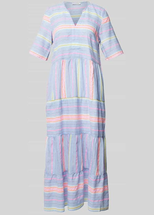 Christian Berg Woman midi-jurk met v-hals blauw