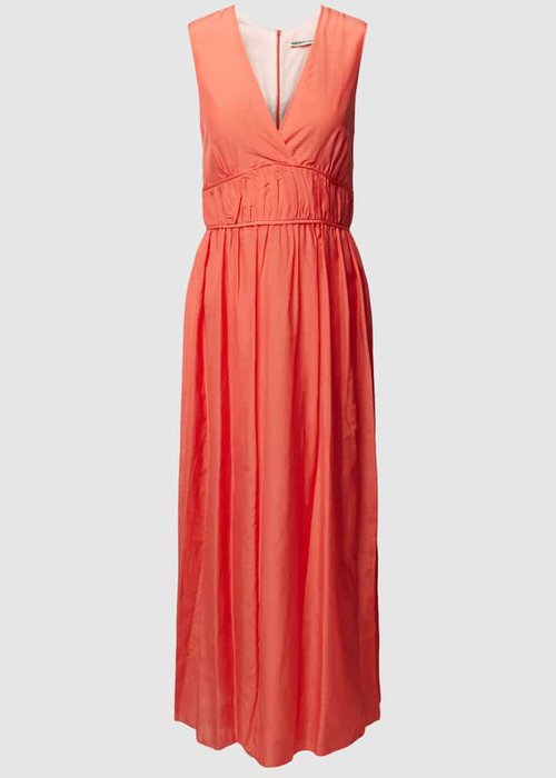 Drykorn Andriana maxi-jurk met tailleband koraal