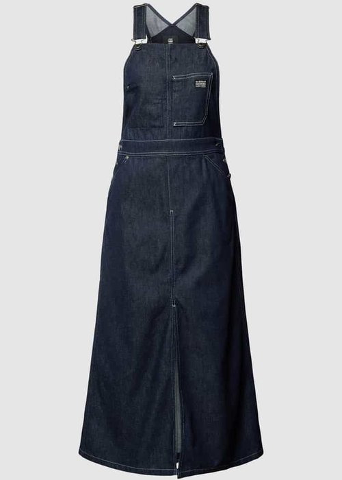 G-Star RAW Dungaree tuinjurk met borstzak blauw