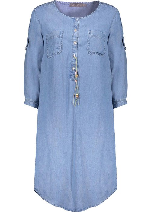 Geisha jurk denim blauw