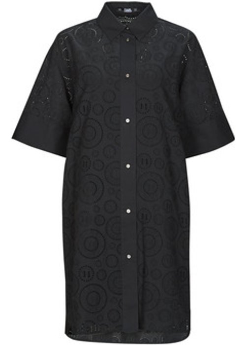 Karl Lagerfeld korte jurk broderie anglaise zwart