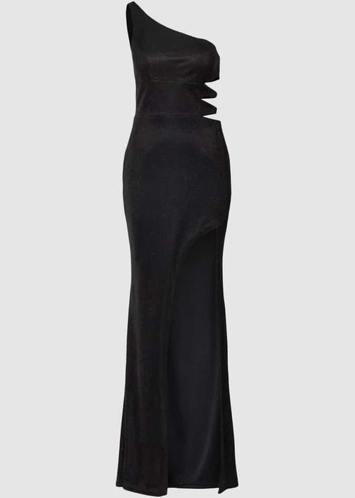 Luxuar avondjurk met cut-outs zwart