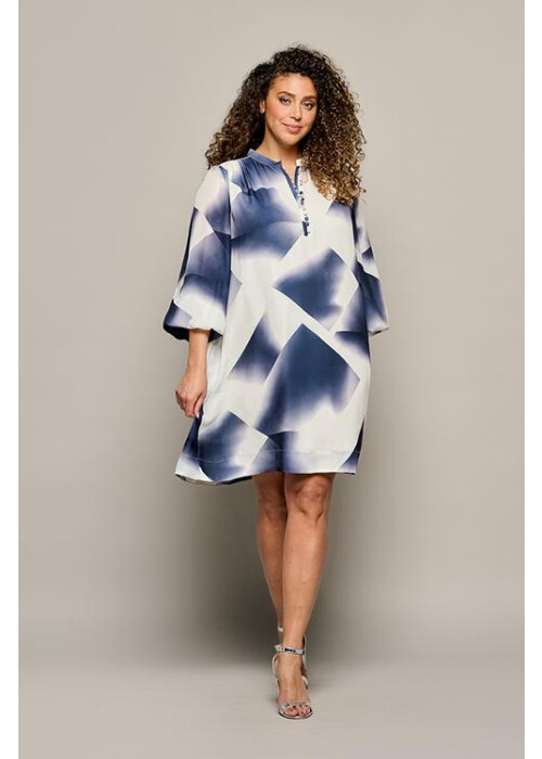 Mart Visser Denzel print jurk navy / wit maxi