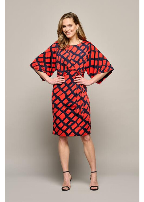 Mart Visser Milan print jurk navy / rood