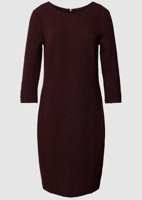 Montego mini-jurk met all-over motief bordeauxrood