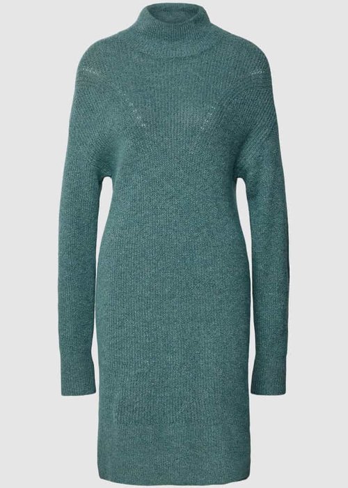 Noisy May knielange gebreide jurk met turtleneck rietgroen