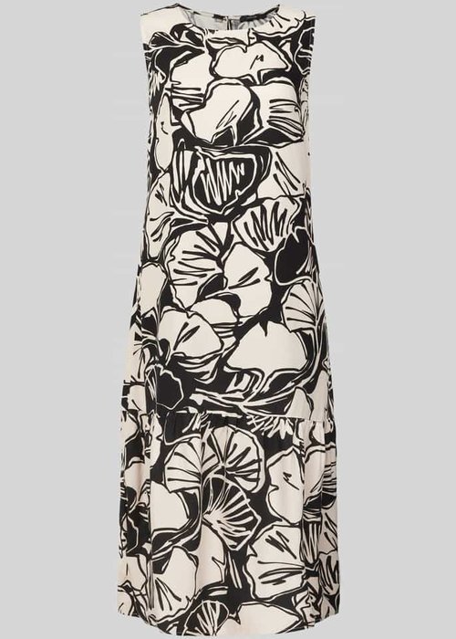 Opus Wicy art midi-jurk met all-over print zwart