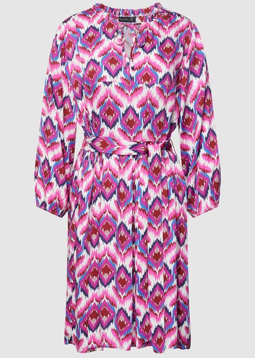 Smashed Lemon jurk met all-over motief felroze