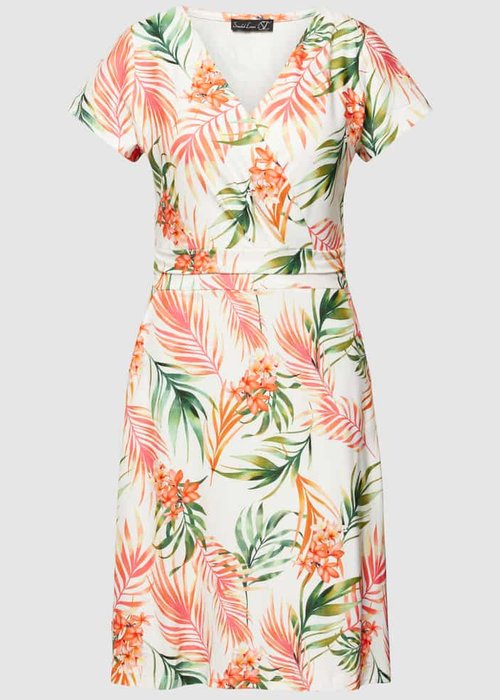 Smashed Lemon jurk met all-over motief wit