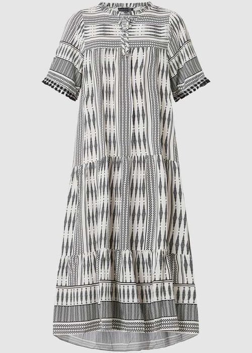 Smashed Lemon jurk van rayon zwart / wit