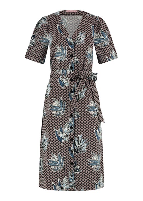Studio Anneloes Megan batik jurk taupe / zwart