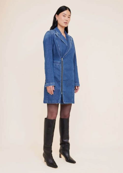Vanilia denim blazer jurk blauw