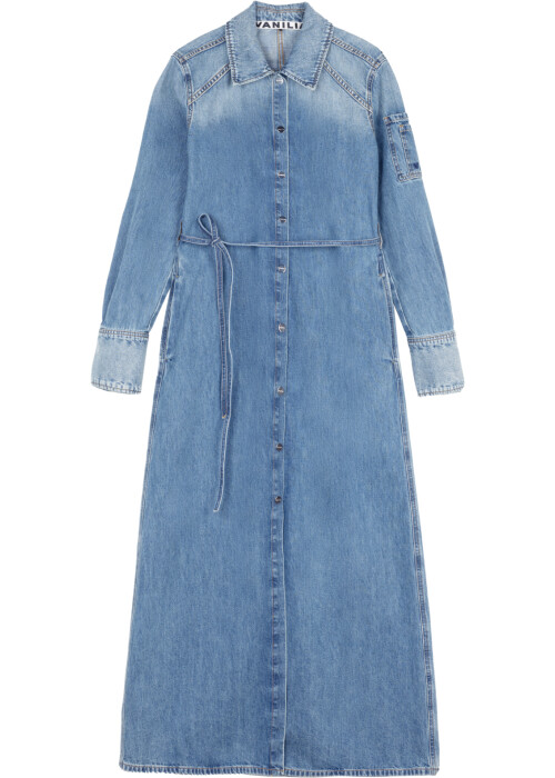 Vanilia denim midi jurk blauw