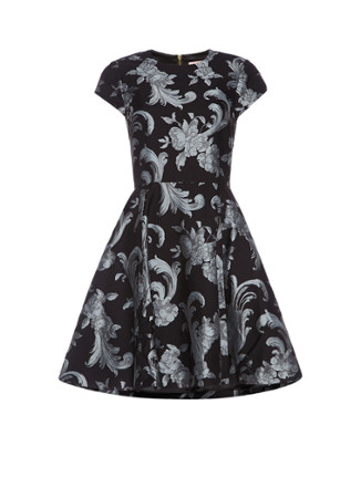 Ted Baker Danetia skater dress jacquard zwart
