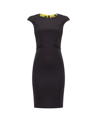 Ted Baker Kiiad kokerjurk met opvallende voering zwart